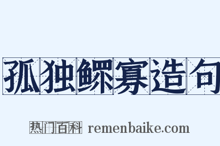 孤独鳏寡造句是什么意思的图片